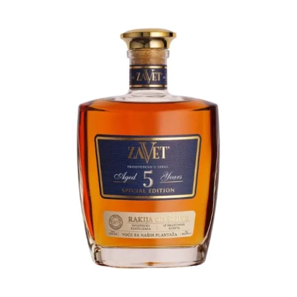 Rakija ZAVET šljiva 5 yo 0,7l 0