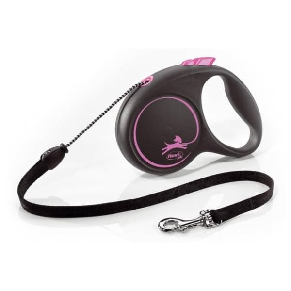 FLEXI Black design cord povodac za pse M 5m roze 0