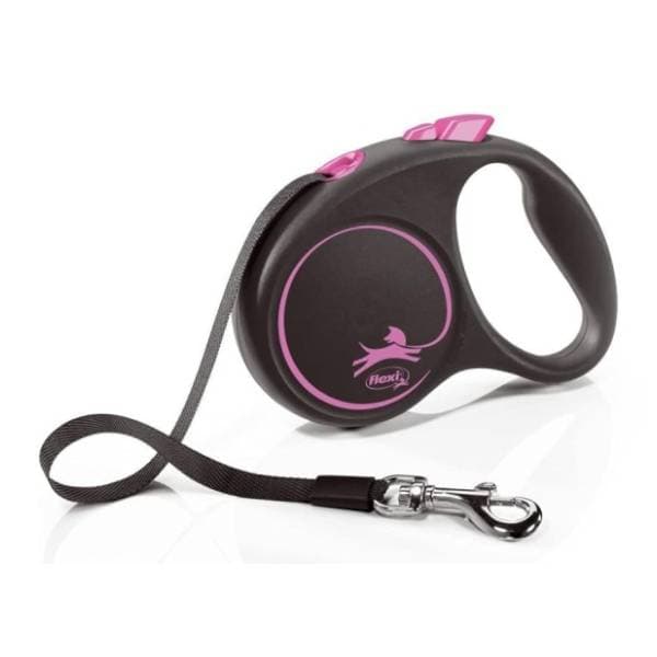 FLEXI Black design tape povodac za pse S 5m roze 0