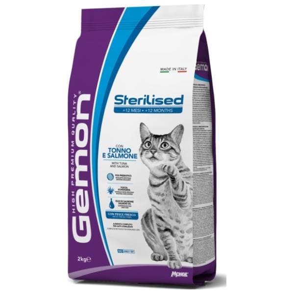GEMON Sterilised hrana za mačke tunjevina i losos 2kg 0