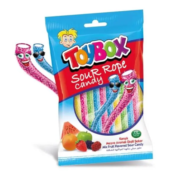Gumene bombone TOY BOX sour rope candy 80g 0