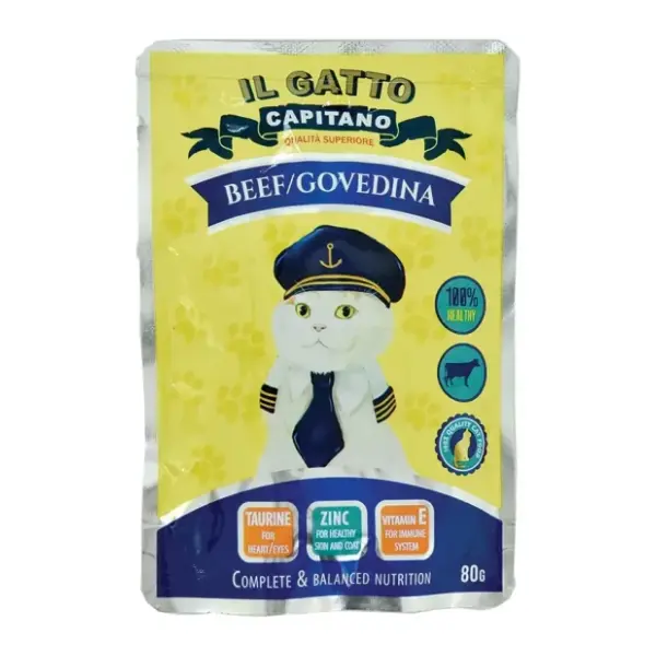 IL GATTO CAPITANO hrana za mačke govedina 80g 0
