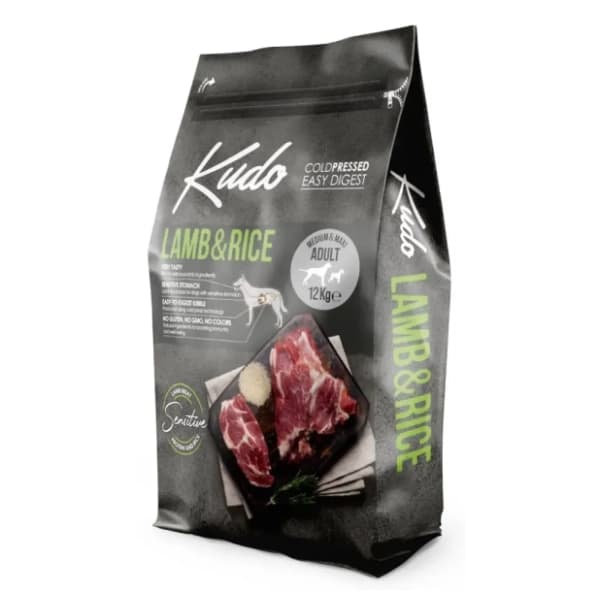 KUDO Medium&maxi adult hrana za pse jagnjetina pirinač 12kg 0