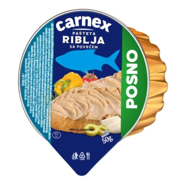 Pašteta CARNEX riblja sa povrćem 50g 0