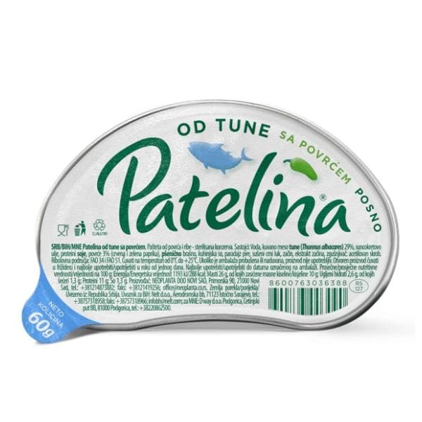 Pašteta PATELINA tune sa povrćem 60g 0