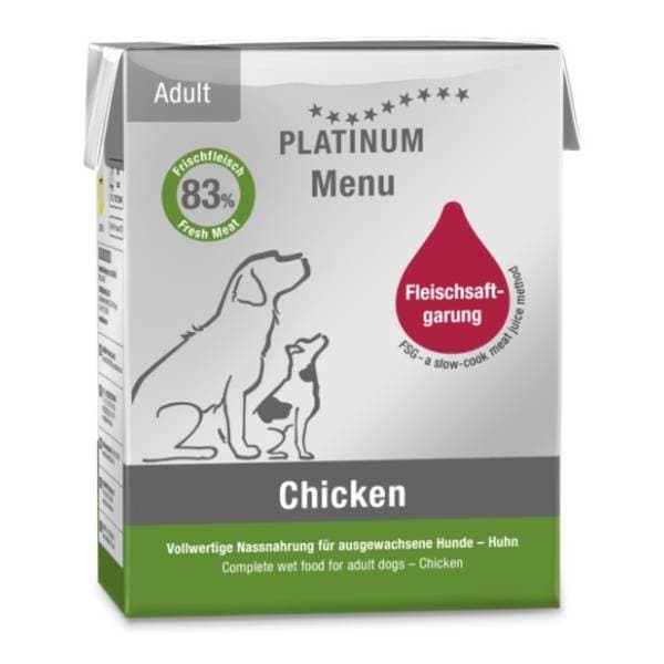 PLATINUM Dog menu hrana za pse piletina 375g 0