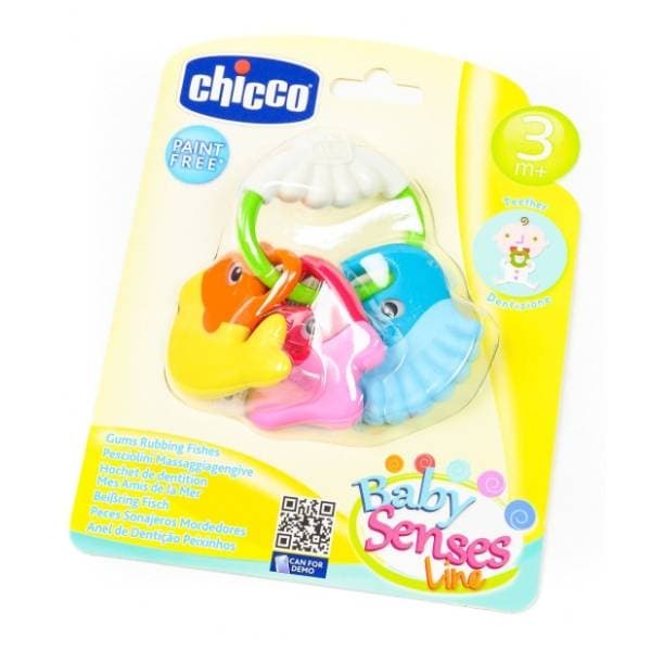 CHICCO glodalica i zvečka Ribice 0