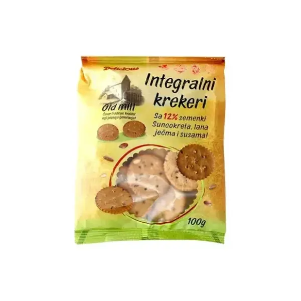 Krekeri DELICIUS Old mill integralni 100g 0