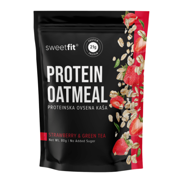 SWEETFIT proteinska ovsena kaša zeleni čaj i jagoda 80g 0