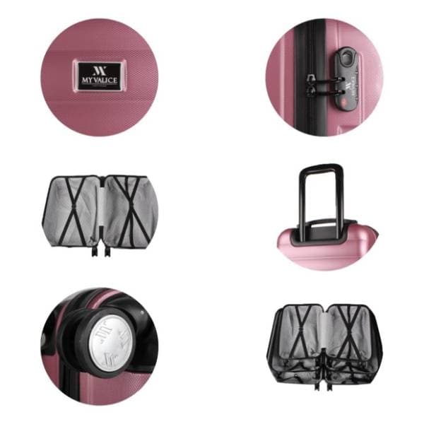MYVALICE set kofera Zoozie Bags roze 3kom 6421 2