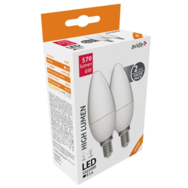 AVIDE LED set sijalice E14 6W 4000K 2kom 0