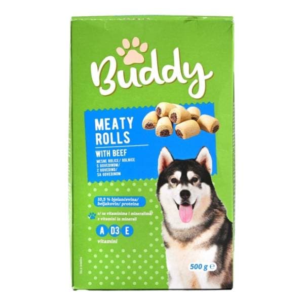 BUDDY poslastica za pse mesne rolnice 500g 0