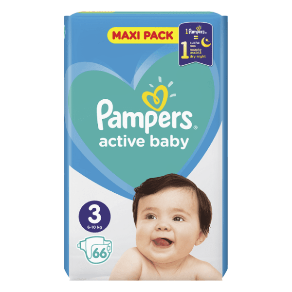 PAMPERS pelene active baby 3 66kom 0