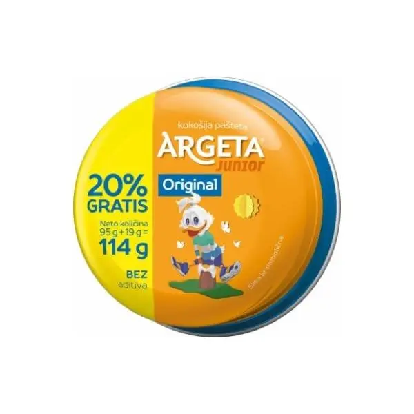Pašteta ARGETA junior kokošija 114g 0