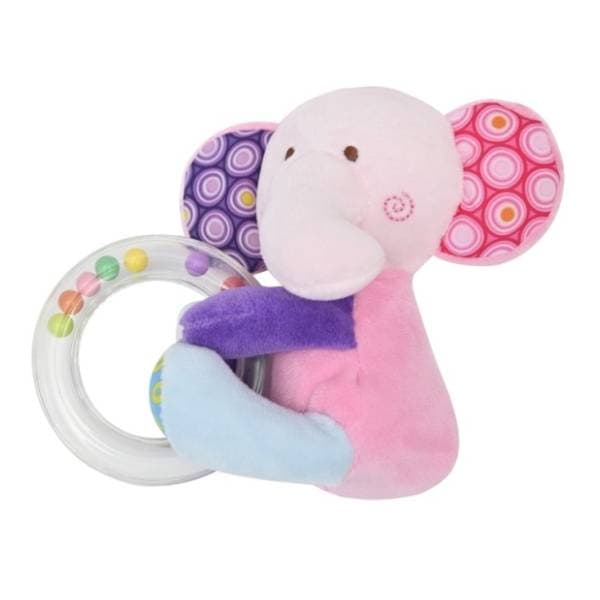 Plišana igračka sa zvečkom slonče LORELLI BERTONI roze 0