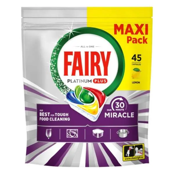Tablete FAIRY Platinum Plus 30min miracle lemon 74kom 0