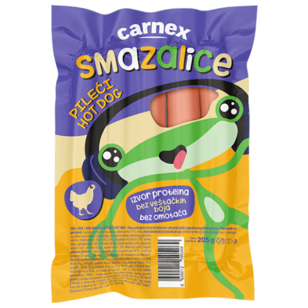Viršle CARNEX smazalice pileći hot dog 205g 0