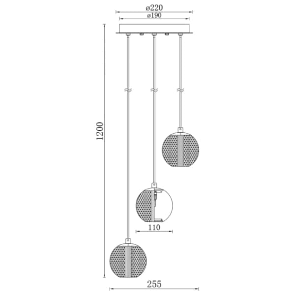 BRAYTRON visilica 3x10W G9 BV01-00011 2