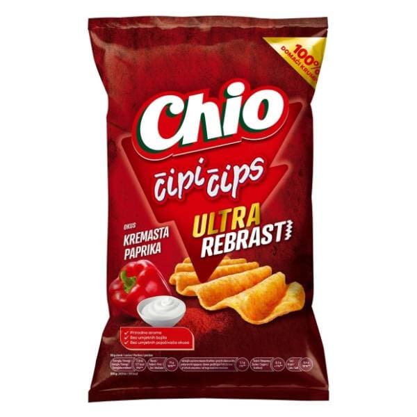 Čips CHIO ultra rebrasti kremasta paprika 80g 0