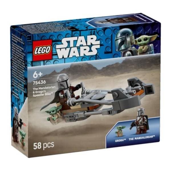 LEGO Star Wars Mandalorijanac Grogu i motocikl 75436 0