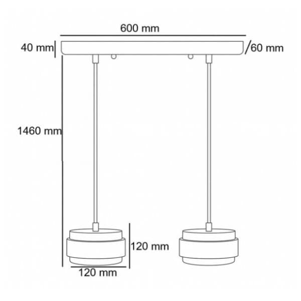 OPVIQ visilica 2x40W E27 Loer B Walnut 328962 1