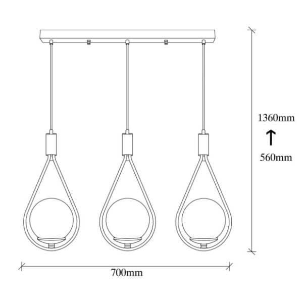OPVIQ visilica 3x40W E27 Mudoni MR 939 1
