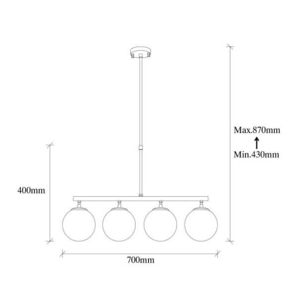 OPVIQ visilica 4x40W E14 Fazli 10440 1