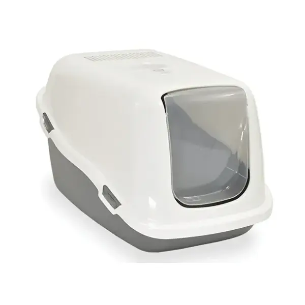 PETMAX Ella toalet za mačke 57x39x38cm sivo beli 0