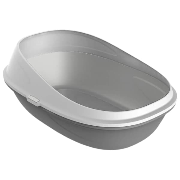 PETMAX otvoreni toalet za mačke 59x39x23cm sivi 0