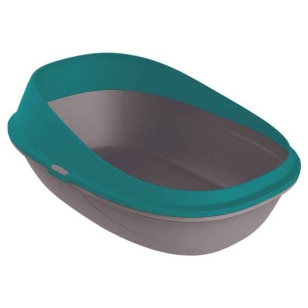 PETMAX toalet za mačke otvorena dupla baza 59x39x27cm tirkiz 0