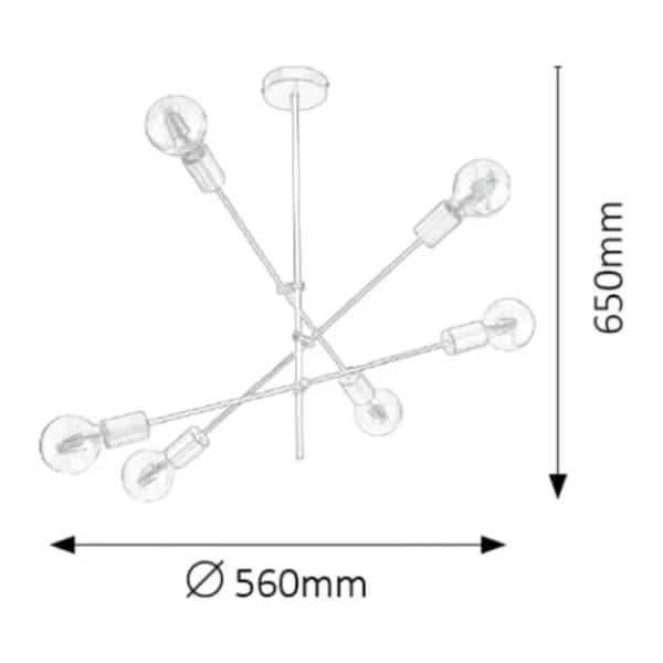 RABALUX visilica 6x15W E27 Lanny 2104 2
