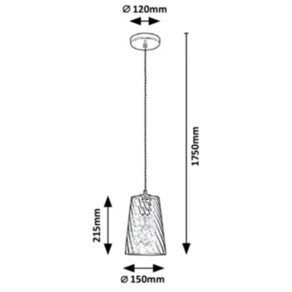 RABALUX visilica 40W E27 Azurine 5226 2