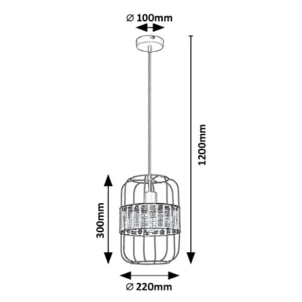RABALUX visilica 40W E27 Indiana 5283 2