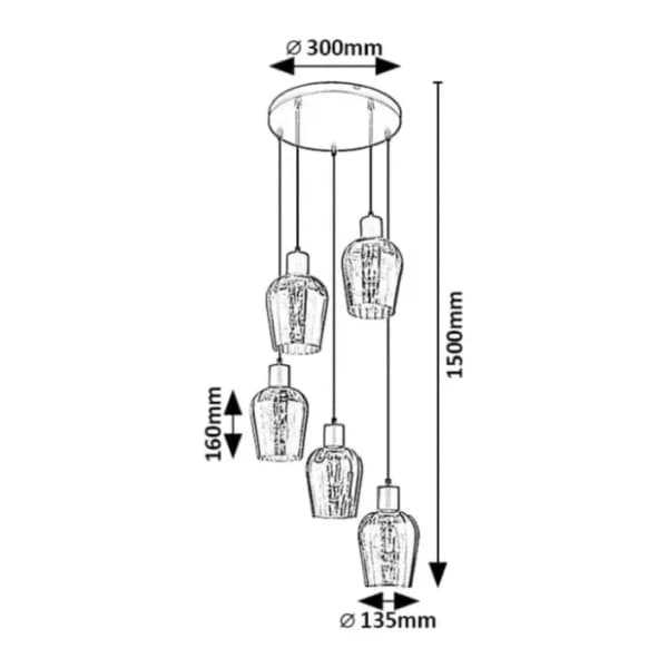 RABALUX visilica 5x40W E27 Florian 72272 2