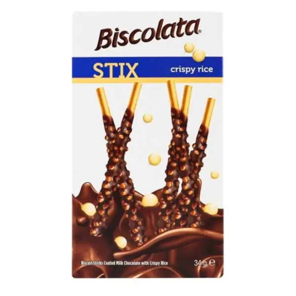 Štapići BISCOLATA stix crispy rice 34g 0