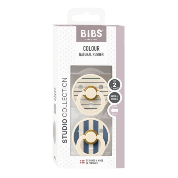 BIBS laža Studio pin ivory steel blue mix (6-18m) 2kom 0