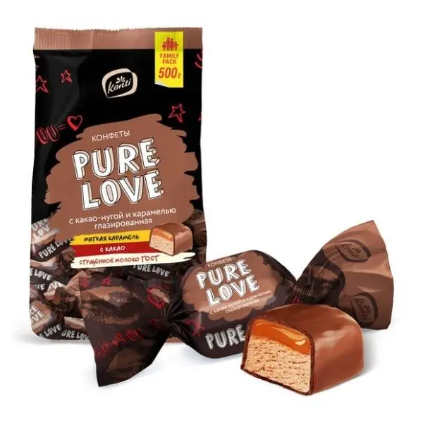 Bombone KONTI Pure love nugat čokolada 500g 0