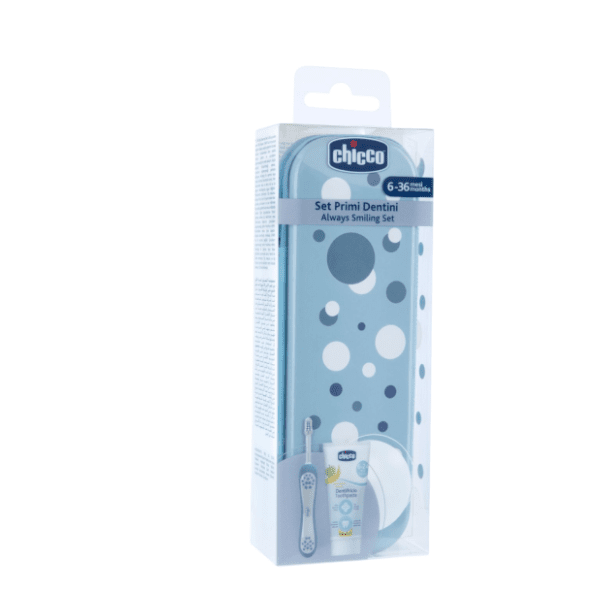 CHICCO set za pranje zuba 6m+ plavi 0
