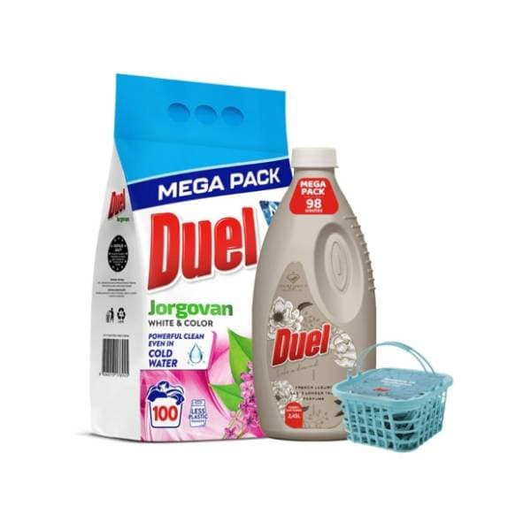 DUEL Jorgovan 9kg + Like a diamond omekšivač + kutija štipaljki 0