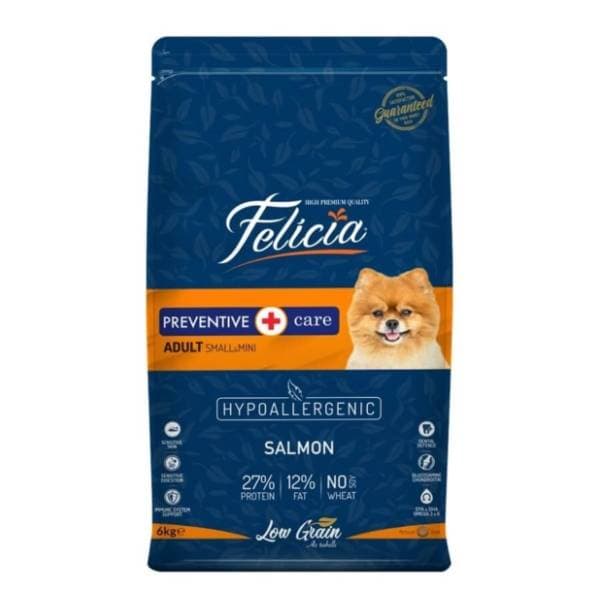 FELICIA Low grain hrana za odrasle minijaturne pse losos 6kg 0