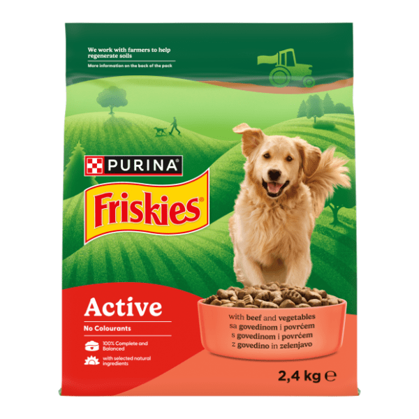 FRISKIES Active adult govedina 2,4kg 0
