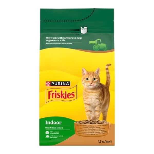 FRISKIES Indoor piletina i povrće 1,5kg 0