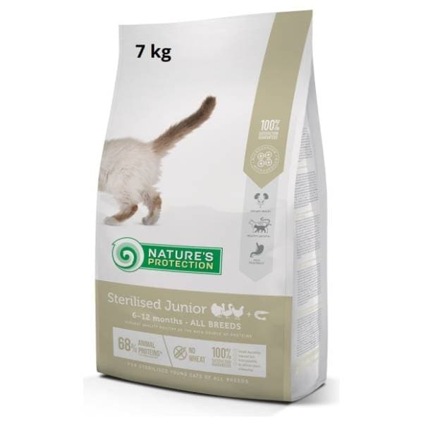 NATURE'S PROTECTION Sterilised junior hrana za mačke živina 7kg 0