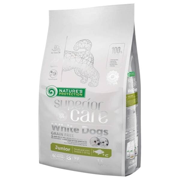 NATURE'S PROTECTION White dog hrana za štence riba 1,5kg 0