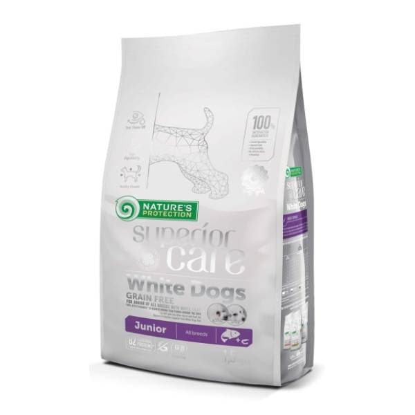 NATURE'S PROTECTION White dog small&mini junior losos 1,5kg 0
