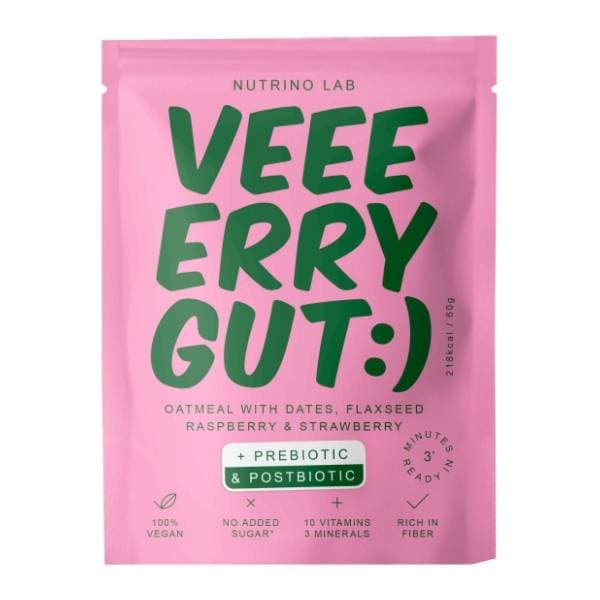 NUTRINO Lab ovsena kaša Verry gut malina jagoda 60g 0