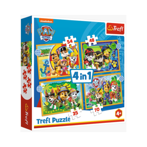 Puzzle 4u1 Holiday Paw Patrol TREFL 0