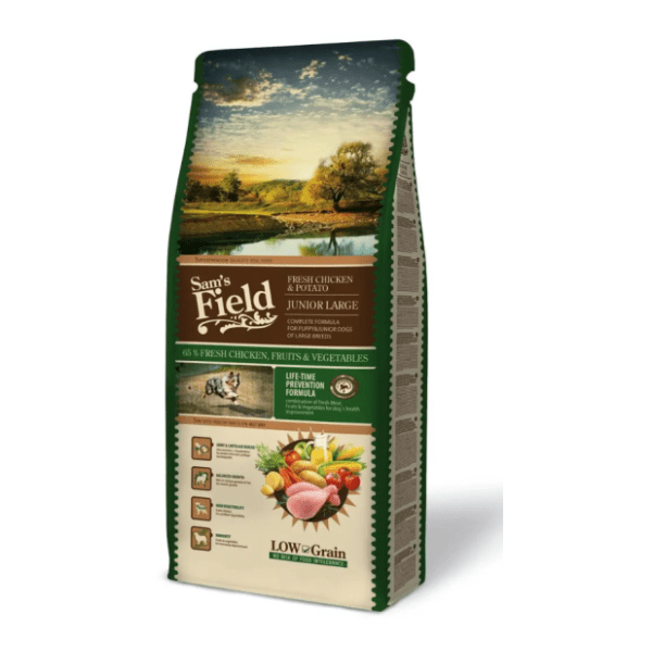 SAM’S FIELD Large junior hrana za pse piletina i krompir 13kg 0