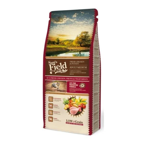 SAM'S FIELD Medium adult hrana za pse piletina i krompir 13kg 0