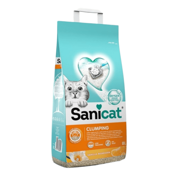 SANICAT Clumping vanila i mandarina posip za mačke 8l 0